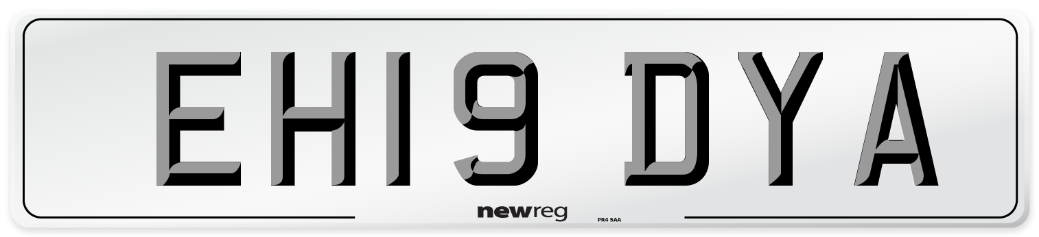 EH19 DYA Number Plate from New Reg